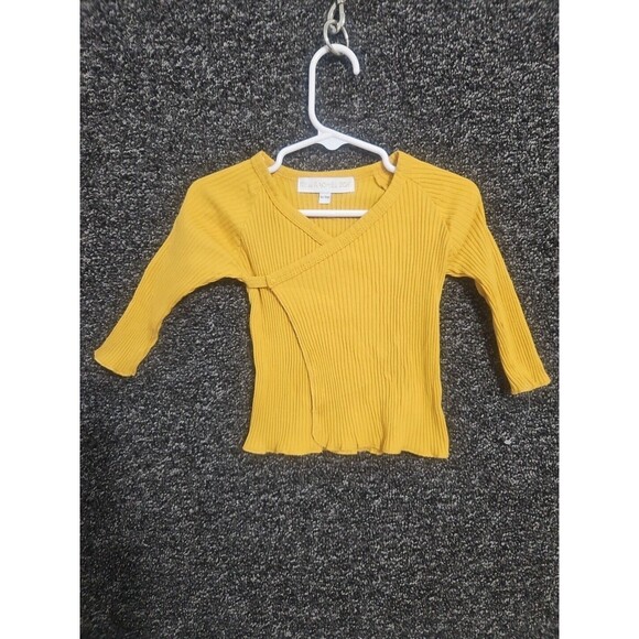 Rachel Zoe Baby Girls Orange Long Sleeve Blouse 6-9 Months New NWOT - Picture 2 of 4